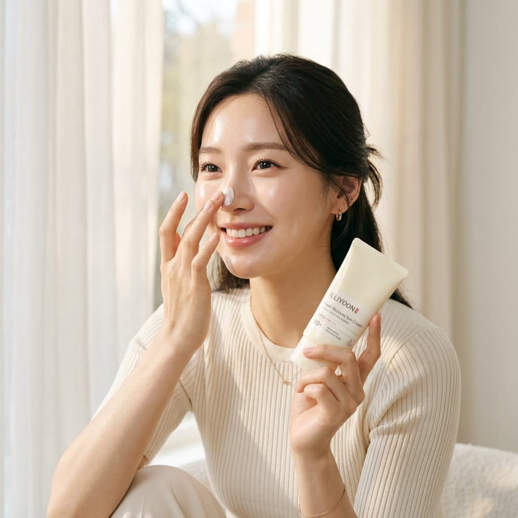 Model applying Laneige lip mask