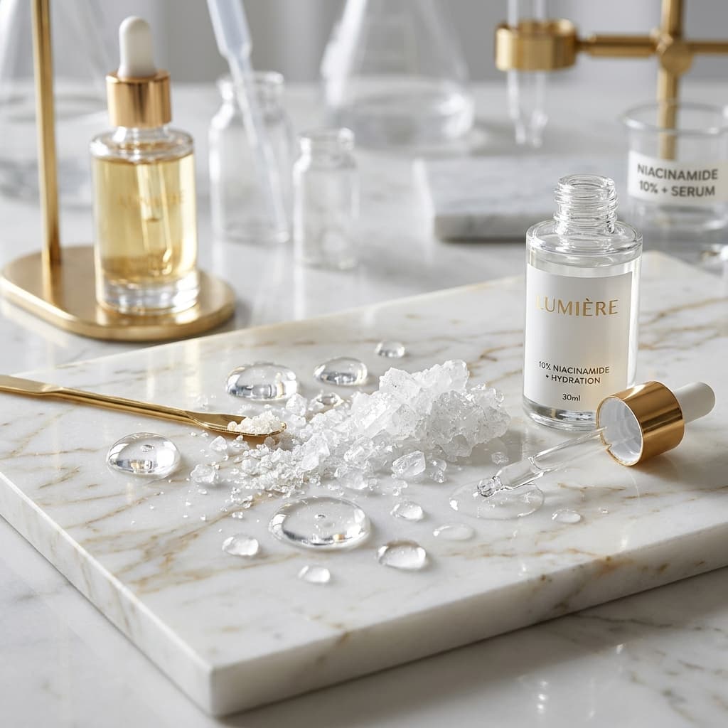 Niacinamide active crystals and serum drops