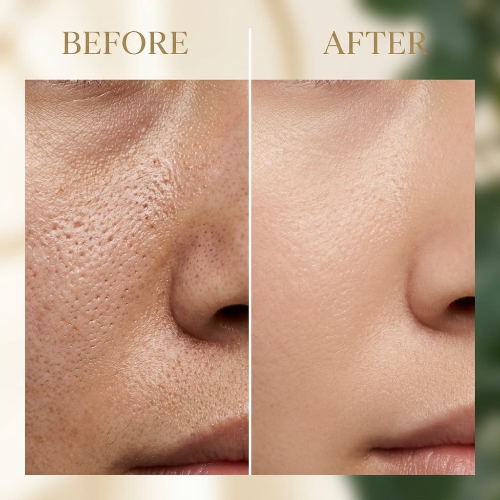 Pore cleaning before and after results